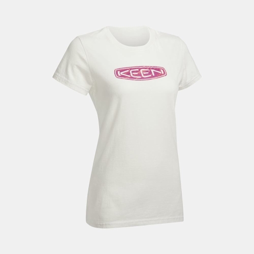 Keen Vêtements En Ligne | T-Shirts Keen Geode Logo Femme Blanche (FRO324915)
